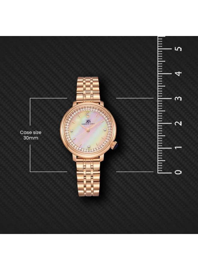 Kenneth Scott  Women's Stainless Steel Analog Watch K23518-RBKM - 30 mm for Women | Best Price UAE