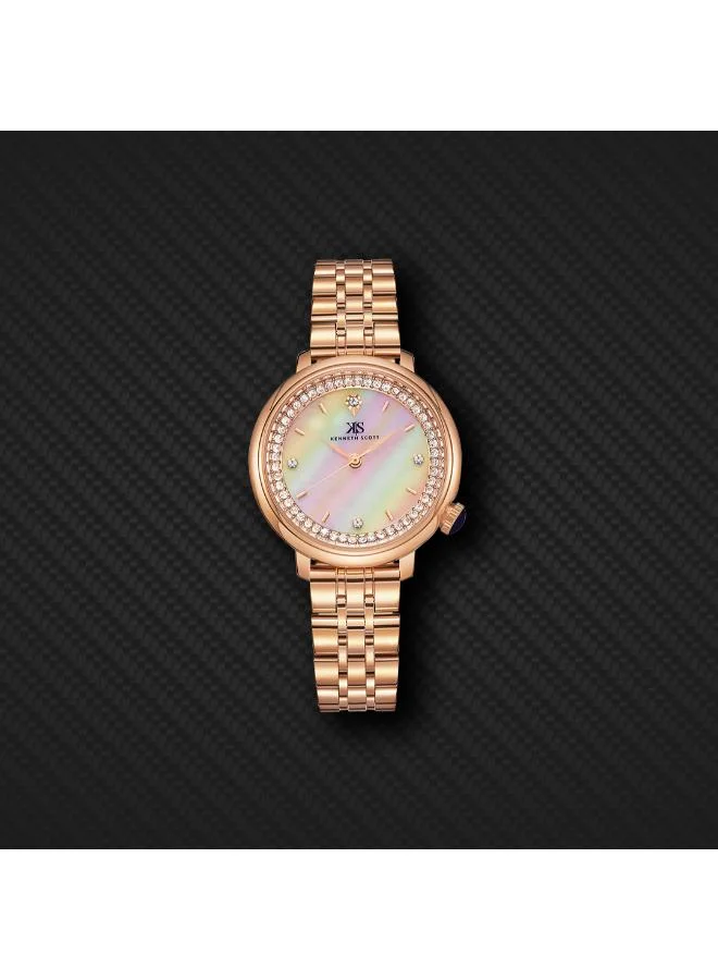 Kenneth Scott  Women's Stainless Steel Analog Watch K23518-RBKM - 30 mm for Women | Best Price UAE