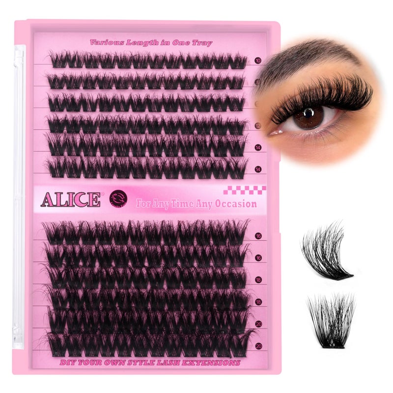 Alice Lash Clusters DIY Lash Extensions 10-20MM Cluster Eyelashes 144pcs Wispy Volume Individual Lashes Eyelash Extensions DIY at Home by ALICE - Image 1