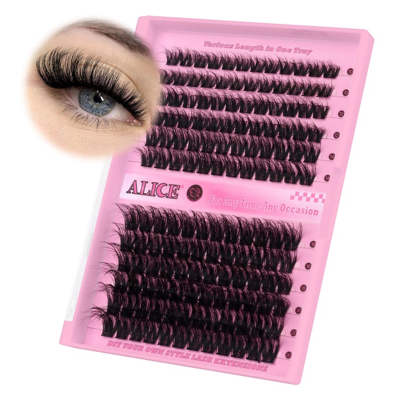 Alice Lash Clusters DIY Lash Extensions 10-20MM Cluster Eyelashes 144pcs Wispy Volume Individual Lashes Eyelash Extensions DIY at Home by ALICE - Image 2