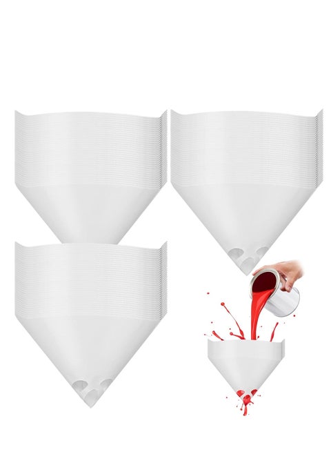 100 Pcs Paint Strainers, Disposable Paint Filter Resin Filter Cone Paint Filter Screen, with 149 Micro Flow Nylon Mesh, for Automotive Spray, Guns Paint, Art Crafts Painting Projects