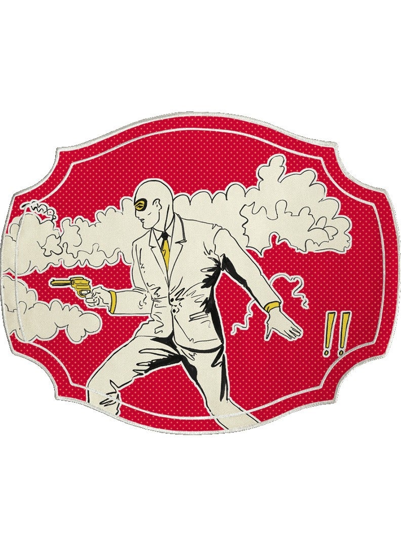 Baci milano Placemat 47x38 cm – Cotton – “Pizza Life” Red Pop Art Design – Stylish Comic Table Mat for Dining or Gift  - Image 1