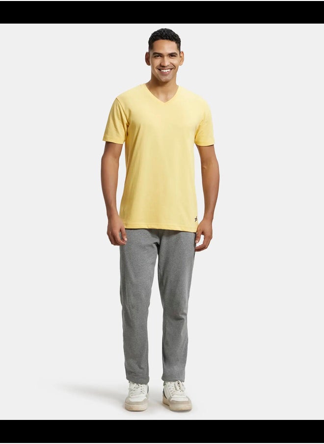 JOCKEY - Jockey 2726 Men's Super Combed Cotton Rich Solid V Neck Half Sleeve T-Shirt - Image 1