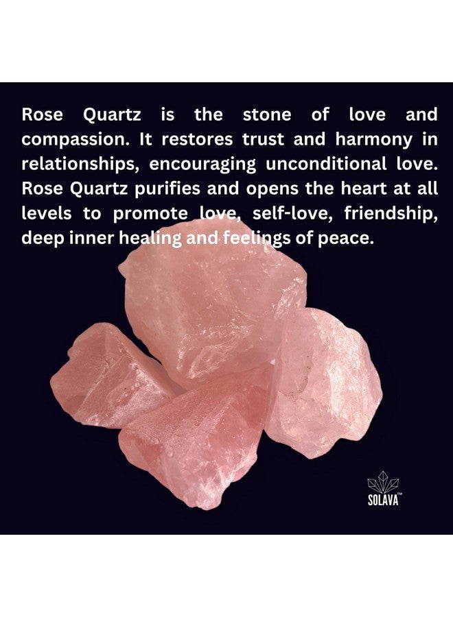 SOLAVA Natural Rose Quartz Crystal Raw Stone for Love, Health, Reiki Healing, Manifestation, and Meditation - Certified Original Rose Quartz Crystal Stones- 200 gm - Image 4