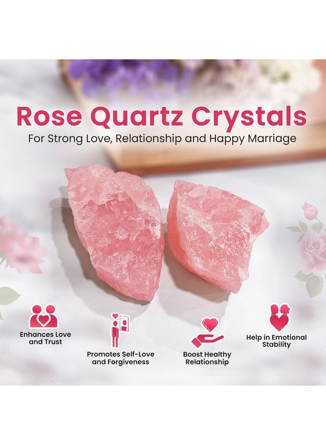 SOLAVA Natural Rose Quartz Crystal Raw Stone for Love, Health, Reiki Healing, Manifestation, and Meditation - Certified Original Rose Quartz Crystal Stones- 200 gm - Image 2