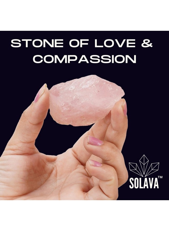 SOLAVA Natural Rose Quartz Crystal Raw Stone for Love, Health, Reiki Healing, Manifestation, and Meditation - Certified Original Rose Quartz Crystal Stones- 200 gm - Image 3