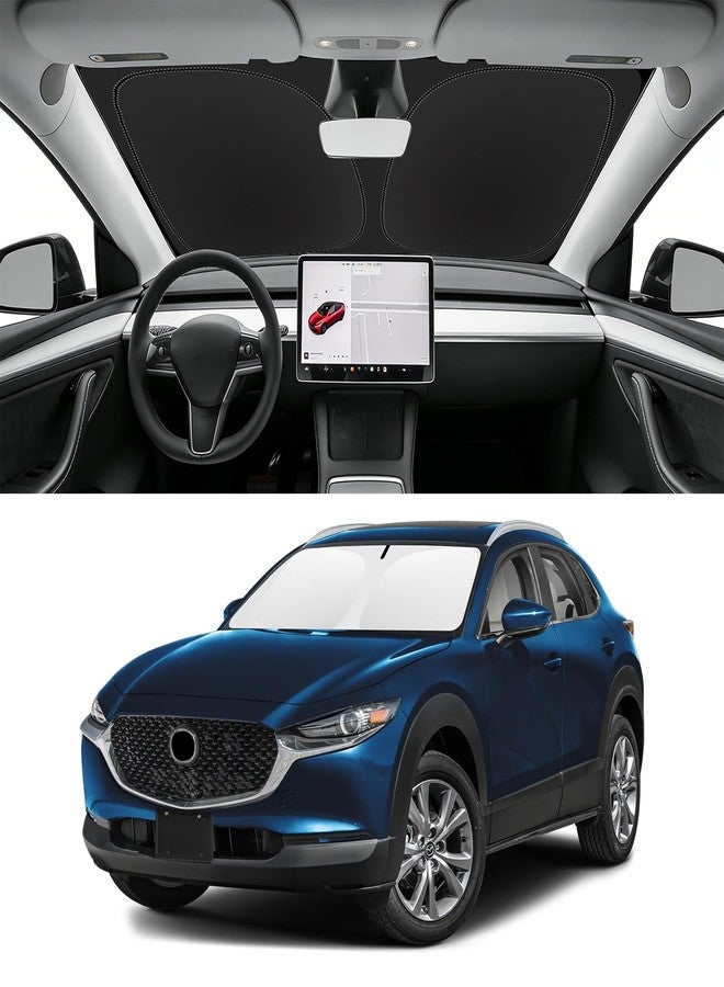 SLOGENTO Sun Shade for CX-30 CX30 Windshield Sunshades for 2019 2020-2024 2025 Mazda CX-30 CX30 SUV Windshield Cover Front Window Shields Protector Sun Visor Blocks UV Rays Car Interior Accessories - Image 1