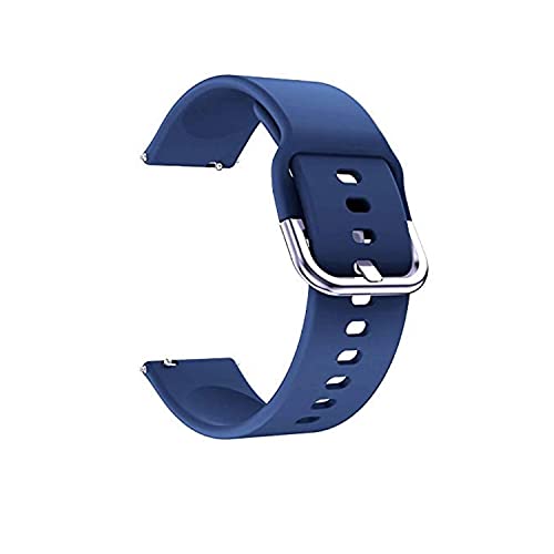 HUMBLE Silicone 19mm Replacement Band Strap with Metal Buckle Compatible with Noise Colorfit Pro 2, Storm Smart Watch & Watches with 19mm Lugs (Navy Blue) - Image 1