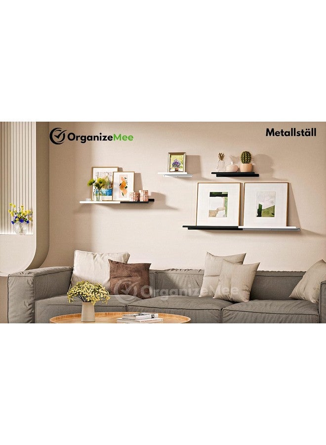 OrganizeMee OrganizeMee Metal Floating Shelf for Wall for Decorative Wall, Long Wall Shelf, Nordic, Modern Design,for Living Room & Bedroom, Home Decor Items Plant Pot mounting 13" (White: 1yr Warranty) - Image 5