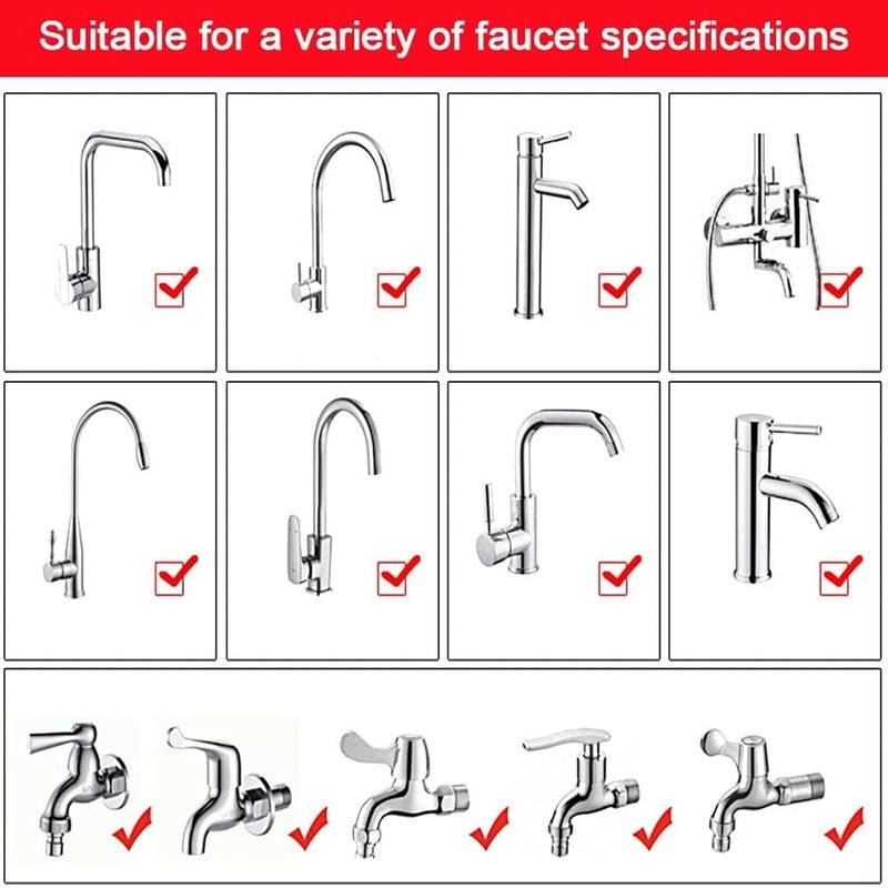 DLEST ABS 360 Rotatable Water Saving Health Faucet Head Dual Mode for Bathroom Kitchen Silver Chrome Finish 2 Water Outlet Modes Faucet Head - Image 5
