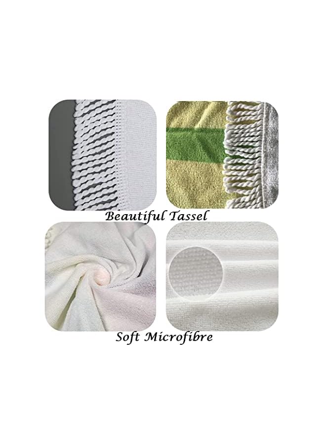 KASTWAVE Round Beach Towel Blanket With Tassels, 150Cm Large Beach Towel, Soft Absorbent Fast Dry Microfiber Beach Blanket For Men And Women Travel Swimming Pool Beach, Round Picnic Table Mat - Image 4