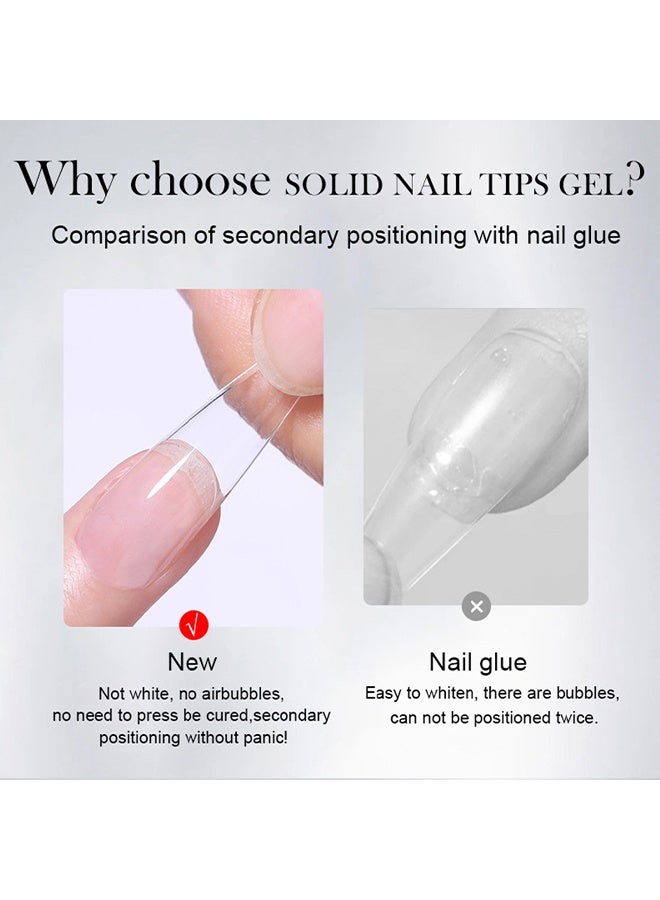 Born Pretty Solid Nail Tips Gel- Lamp Curing Solid Nail Glue for False Acrylic Nails, Crystal Clear Long Lasting 28 Days No Yellowing Salon Quality DIY Home Beginner-friendly，30ml - Image 5