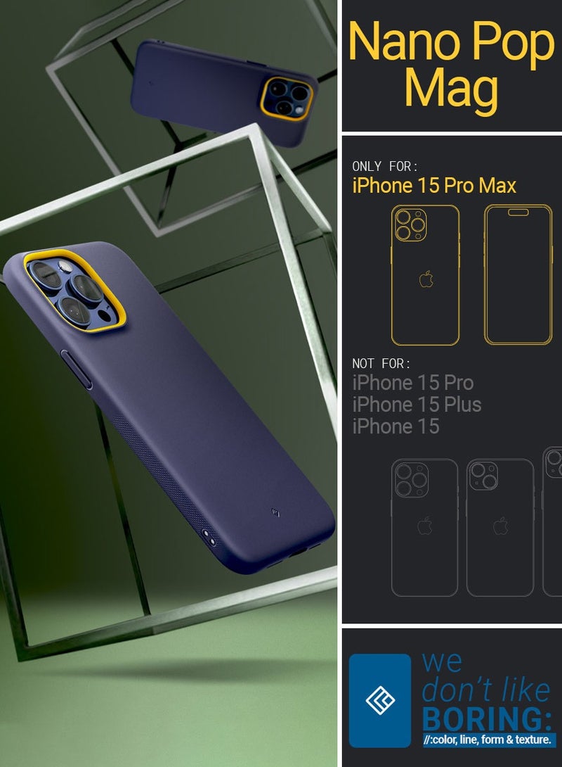 Caseology Nano Pop Mag iPhone 15 Pro MAX MagSafe Case Cover Mil Grade - Blueberry Navy - Image 2
