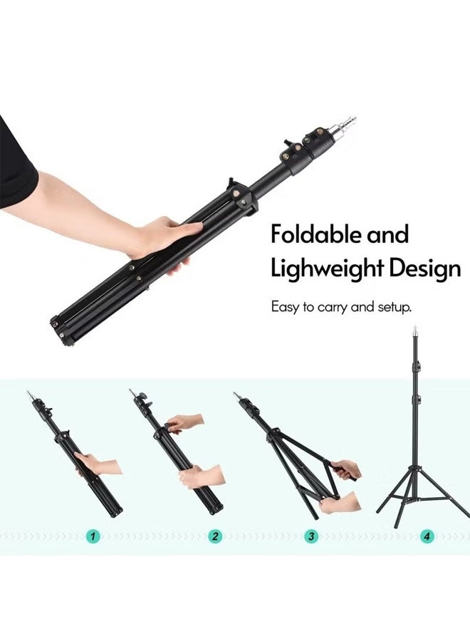 Studio Photography Lighting Kit with 2 Pcs 380W 3 Colors Remote LED Bulbs,SoftBoxes and Carry Bag for Video Recording, Portraits Shooting - Image 5