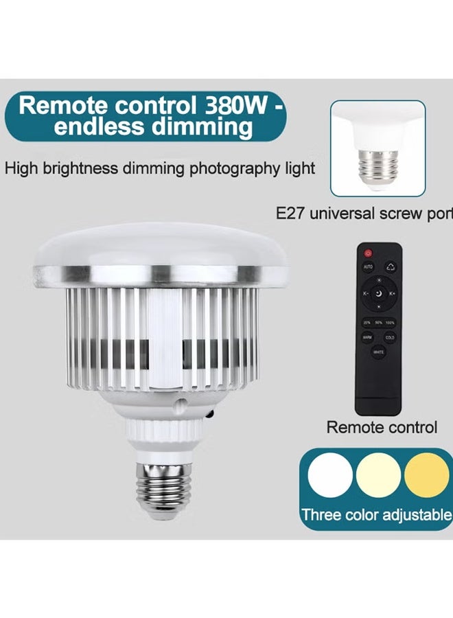 Studio Photography Lighting Kit with 2 Pcs 380W 3 Colors Remote LED Bulbs,SoftBoxes and Carry Bag for Video Recording, Portraits Shooting - Image 2