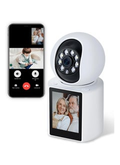 FARROBIZZ 2K Two-Way Video Calling Indoor Camera with 2.8-Inch IPS Screen, Baby/Elder/Dog/Pet Camera with Phone App, Smart Voice & One-Button Call, Human/Sound/Crying Detection, Color/IR Night Vision  - Image 1