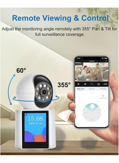 FARROBIZZ 2K Two-Way Video Calling Indoor Camera with 2.8-Inch IPS Screen, Baby/Elder/Dog/Pet Camera with Phone App, Smart Voice & One-Button Call, Human/Sound/Crying Detection, Color/IR Night Vision  - Image 4