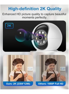 FARROBIZZ 2K Two-Way Video Calling Indoor Camera with 2.8-Inch IPS Screen, Baby/Elder/Dog/Pet Camera with Phone App, Smart Voice & One-Button Call, Human/Sound/Crying Detection, Color/IR Night Vision  - Image 5