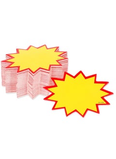 KASTWAVE 100 Pcs Retail Sale Signs, Starburst Signs Sale Tags 1.97x2.75" Blank Star Retail Sale Stickers, Burst Merchandise Pricing Tags, Retail Store Price Label, Marking Tags, Sale Display Signs for Store  - Image 1