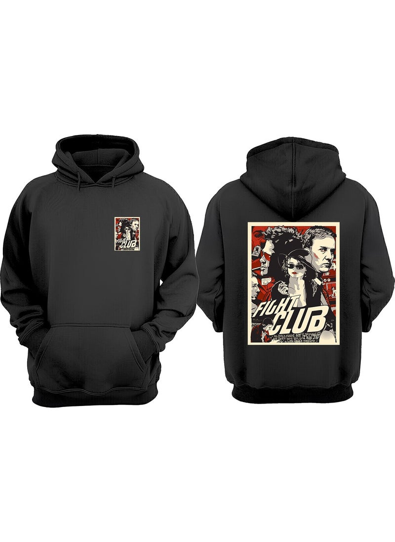 Unisex Fight Club Poster Design Front Back Printed Regular Size Black Sweatshirt