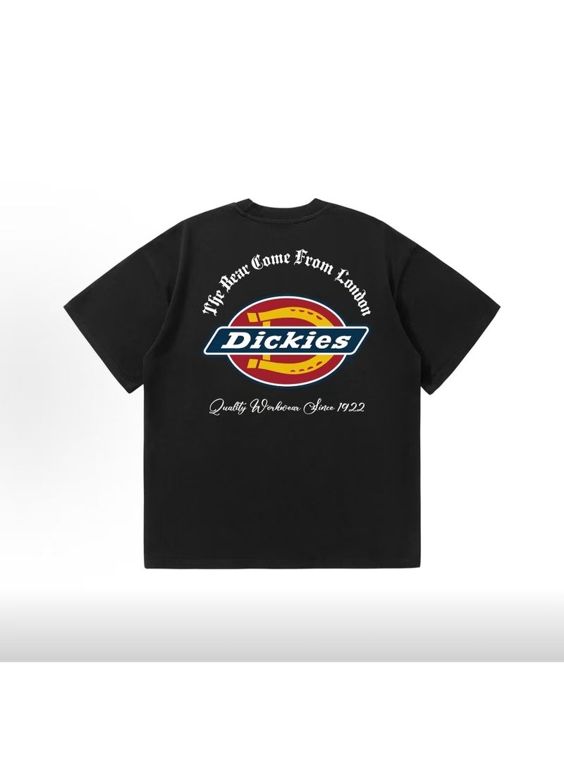 Dickies تي شيرت قصير الأكمام أسود مع شعار ديكيز الكلاسيكي مقاس L - Image 4
