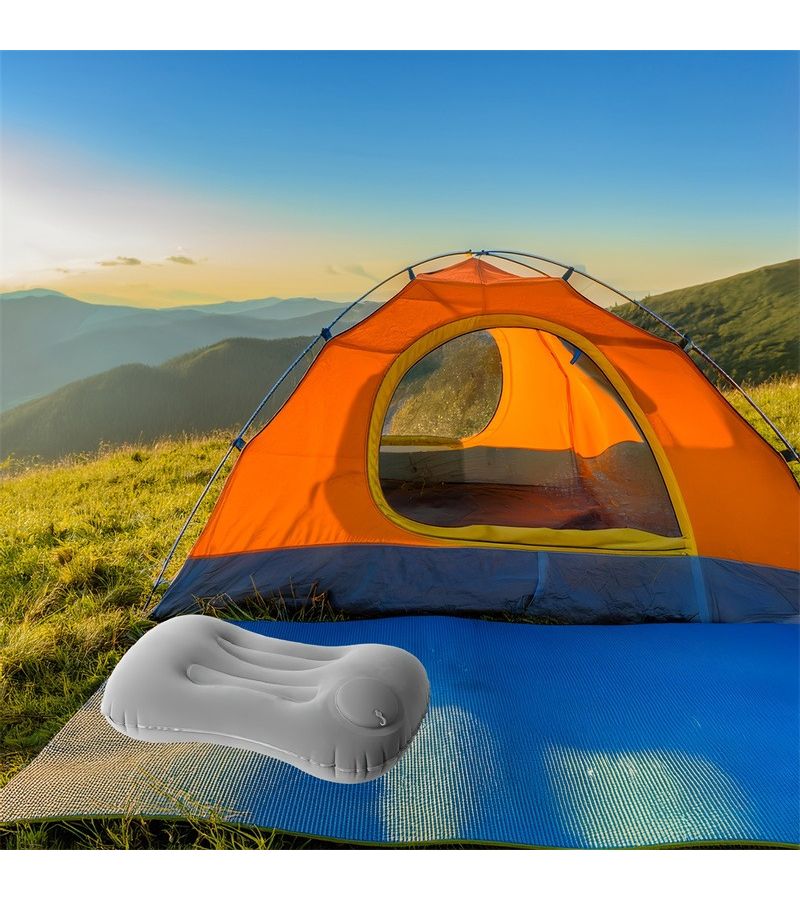 2 Pack Black Inflatable Camping Pillow Ultra Soft Neck Lumbar Support Travel Car Pillow - Image 5