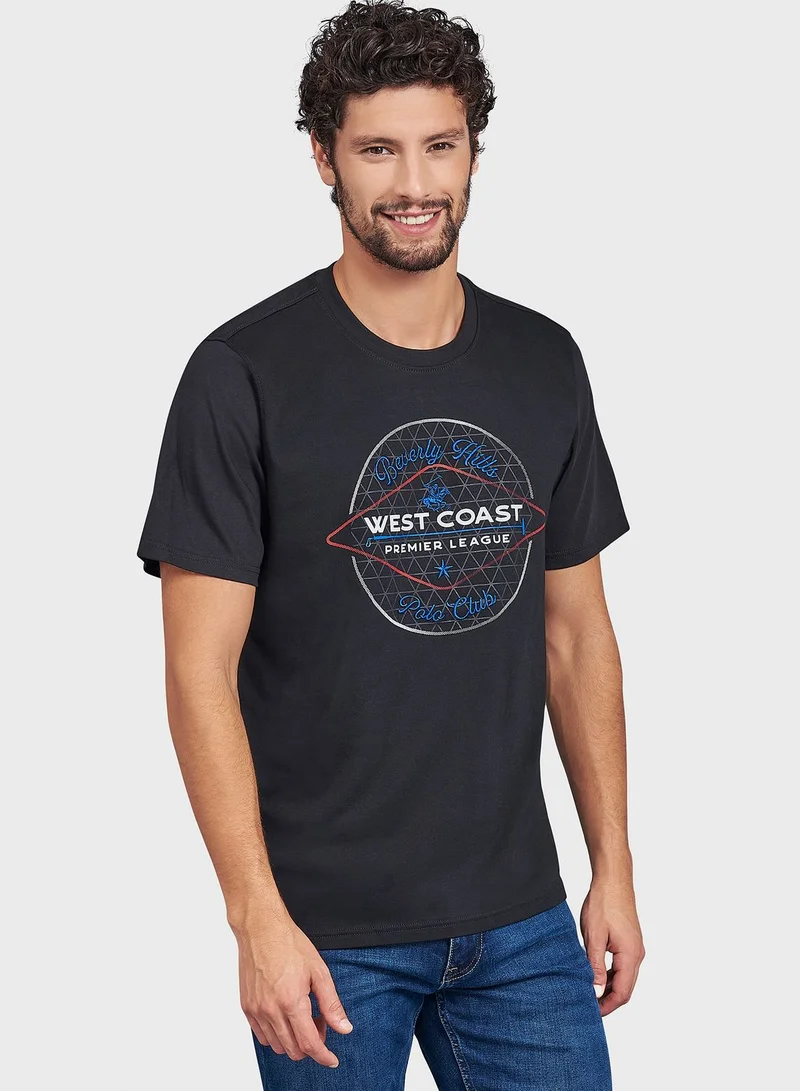 bhpoloclub Graphic Print Crew Neck T-Shirt