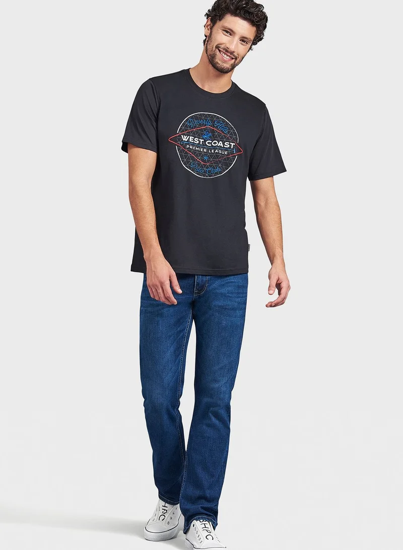 bhpoloclub Graphic Print Crew Neck T-Shirt
