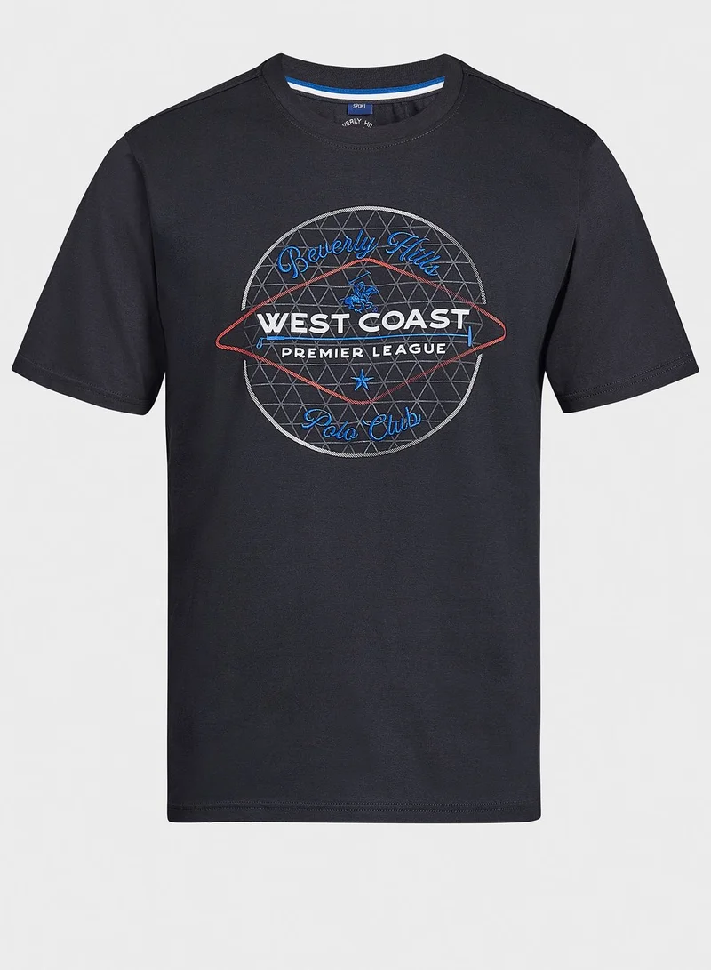 bhpoloclub Graphic Print Crew Neck T-Shirt