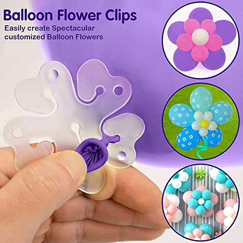 SOI Portable Reusable Flower Shape Balloon Clips Holder for Wedding Event Decorations Birthday Party Decoration Supplies (Pack of 24) - Image 3