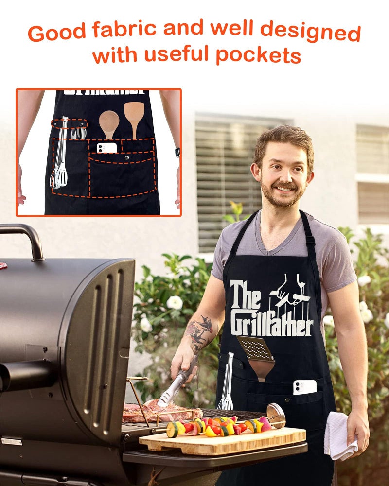 Binggle Funny Cooking Chef Apron for Men with Pockets BBQ Kitchen Work Aprons Birthday Father 's day Creative Gifts - Image 2
