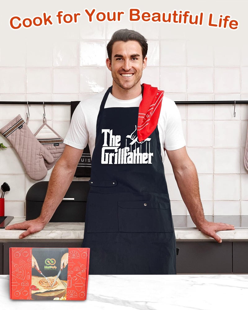 Binggle Funny Cooking Chef Apron for Men with Pockets BBQ Kitchen Work Aprons Birthday Father 's day Creative Gifts - Image 3