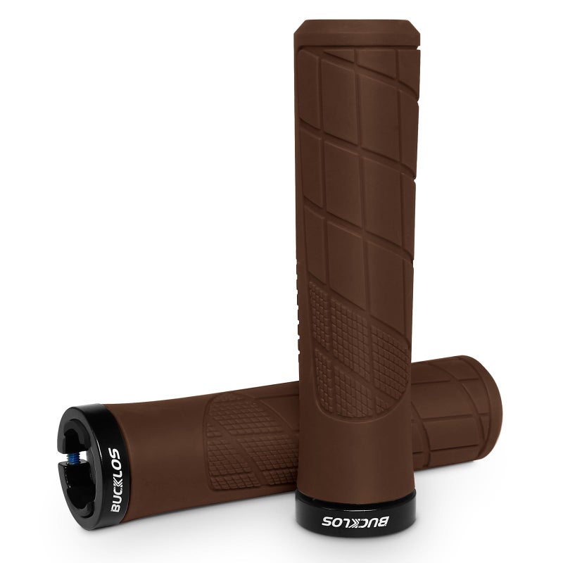 BUCKLOS Single Lock on Bike Handlebar Grips - Mountain Bike MTB Handle Bar Grips Anti-Slip Bicycle Handle bar Grips for MTB, BMX, Scooter, Beach Cruiser, Folding Bike - Image 1