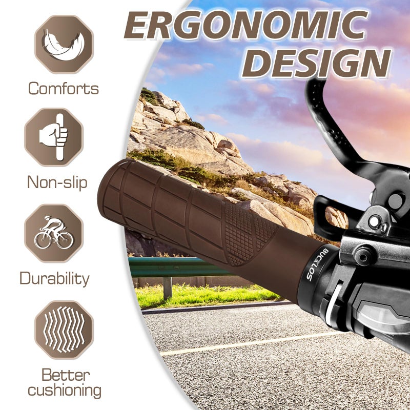 BUCKLOS Single Lock on Bike Handlebar Grips - Mountain Bike MTB Handle Bar Grips Anti-Slip Bicycle Handle bar Grips for MTB, BMX, Scooter, Beach Cruiser, Folding Bike - Image 4
