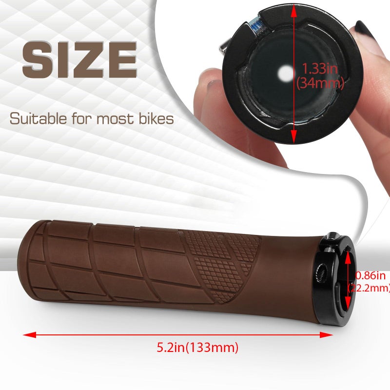 BUCKLOS Single Lock on Bike Handlebar Grips - Mountain Bike MTB Handle Bar Grips Anti-Slip Bicycle Handle bar Grips for MTB, BMX, Scooter, Beach Cruiser, Folding Bike - Image 5