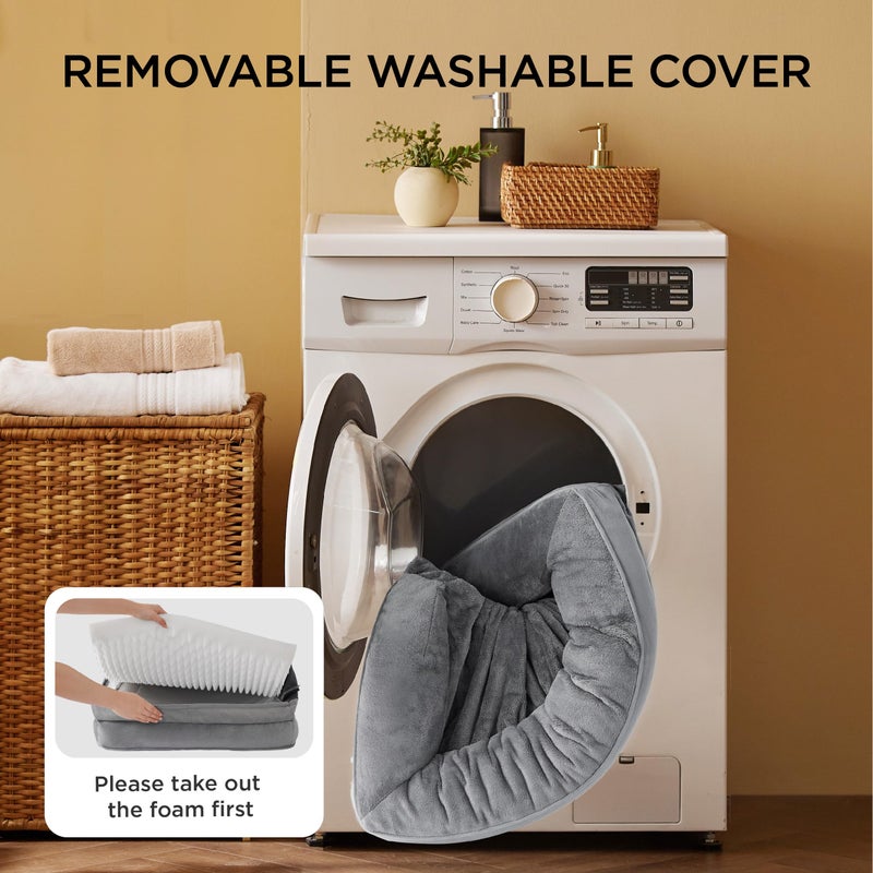 Bedsure L Plus Orthopedic Dog Bed for Large Dogs - Washable Dog Cat Bed Waterproof, L Plus Big Comfort Dogs Couch Sofa with Washable Removable Cover, Pet Bed with Nonskid Bottom, Grey, 38" - Image 5