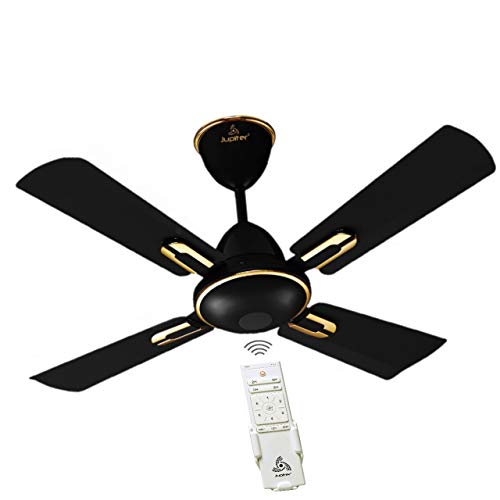Jupiter Bullet 4 Blades BLDC Motor 900 mm | Energy Efficient 5 Star Energy Saver | High Speed Decorative Ceiling Fan Remote Controlled | Black & Gold - Image 1