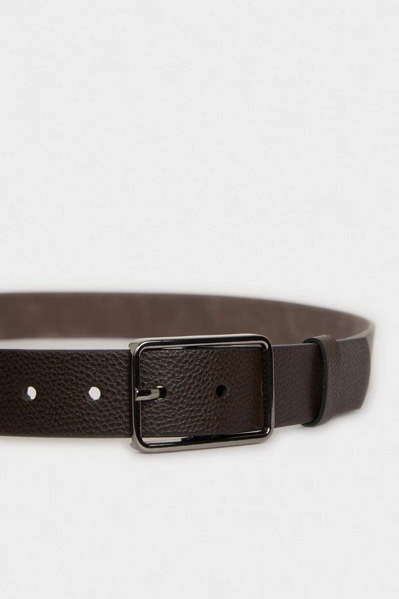 Defacto  Man Rectangle Clasp Faux Leather Jean Belt for Men | Best Price UAE