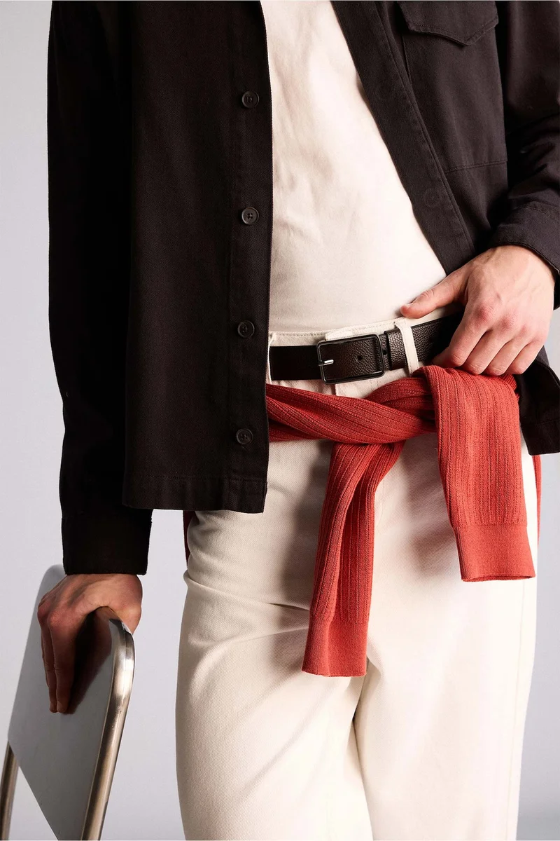 Defacto  Man Rectangle Clasp Faux Leather Jean Belt for Men | Best Price UAE
