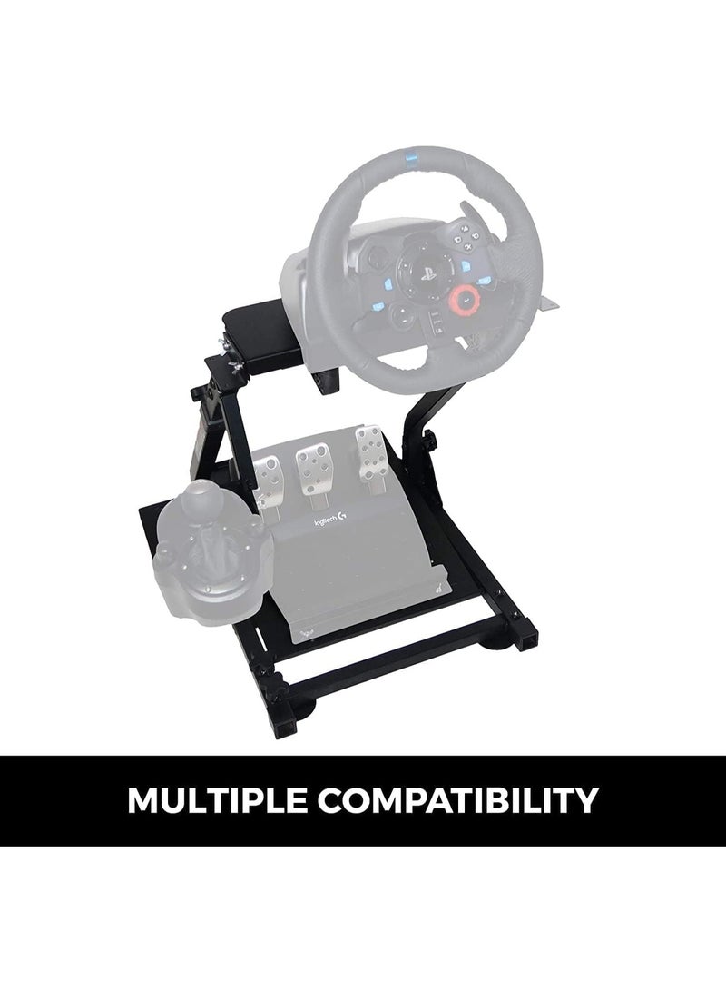 آه آه حامل عجلة قيادة السباق G29 G920، مناسب لأجهزة Logitech G27/G25/G29 و Thrustmaster T80 T150 TX F430 Gaming Wheel Stand (أسود) - Image 5