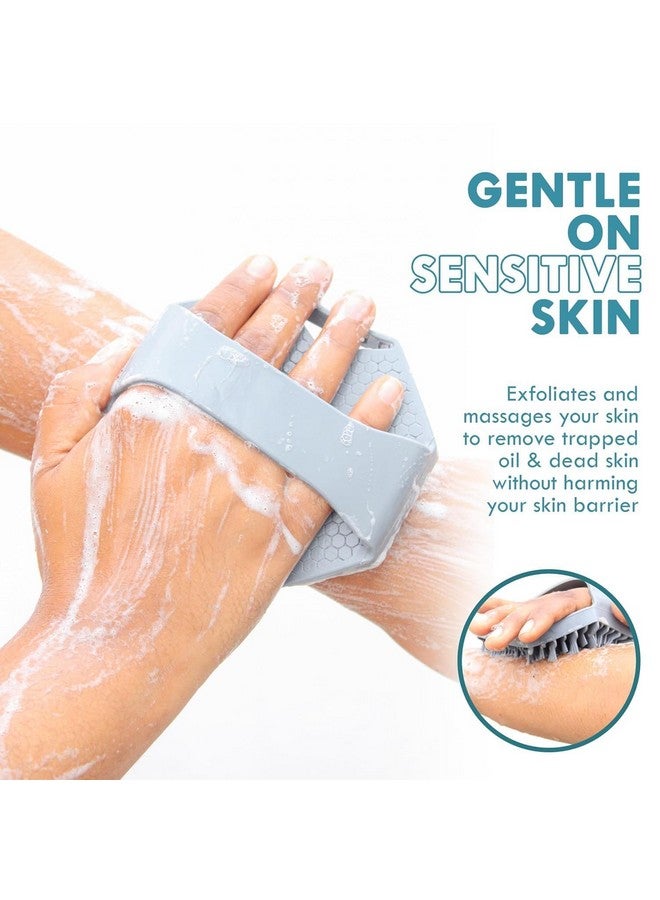 TICJUB Silicon Body Scrubber - Exfoliating Body Scrubber For Sensitive Skin, Eco Friendly Shower Scrubber For Body, Silicone Body Brush, Body Scrubber For Women, Men And Babies For Sensitive Skin - Image 2