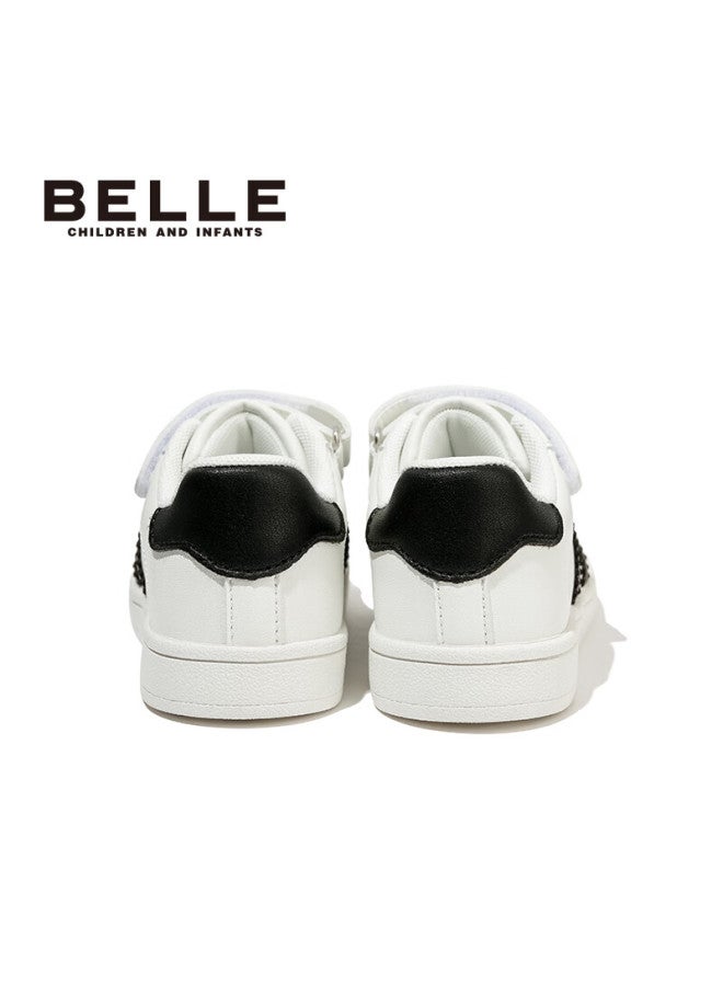 Belle Kids Sneakers Children's Casual Shoes Autumn Sports White Shoes Boys Girls Black Size 34 - Image 4