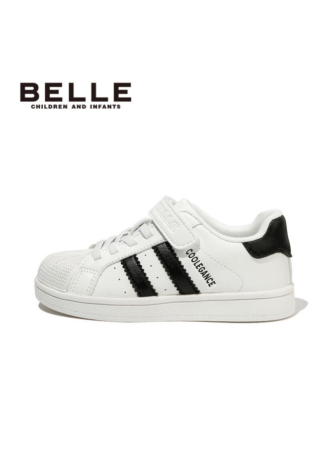 Belle Kids Sneakers Children's Casual Shoes Autumn Sports White Shoes Boys Girls Black Size 34 - Image 3
