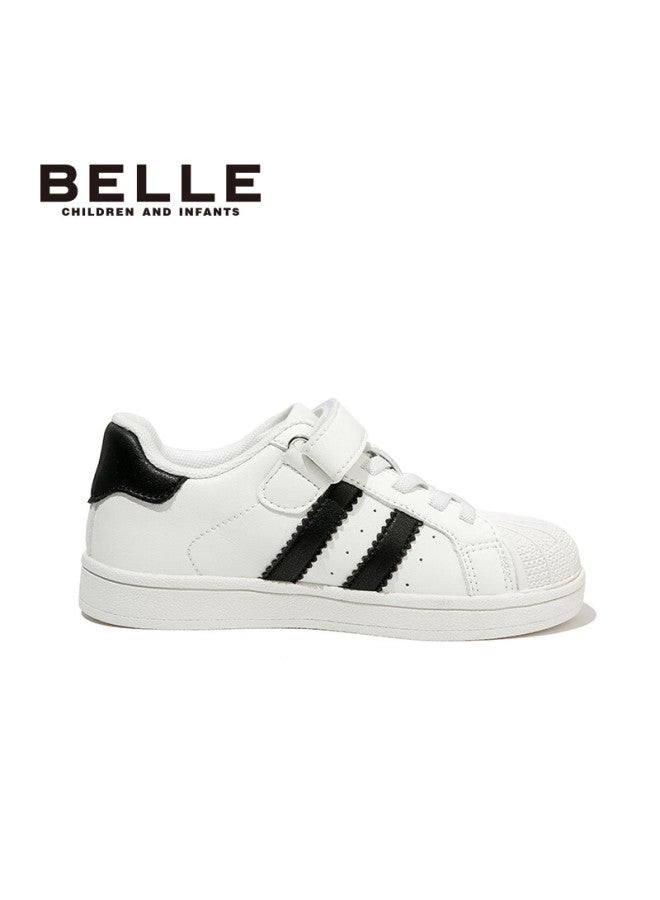 Belle Kids Sneakers Children's Casual Shoes Autumn Sports White Shoes Boys Girls Black Size 34 - Image 2