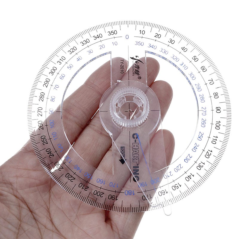 LYHLYA 360Â° Protractor Pack of 2 Protactors Plastic Protractor Math Protractors Clear Protractor Ruler Drafting Tools Circle Protractor for Geometry - Image 4