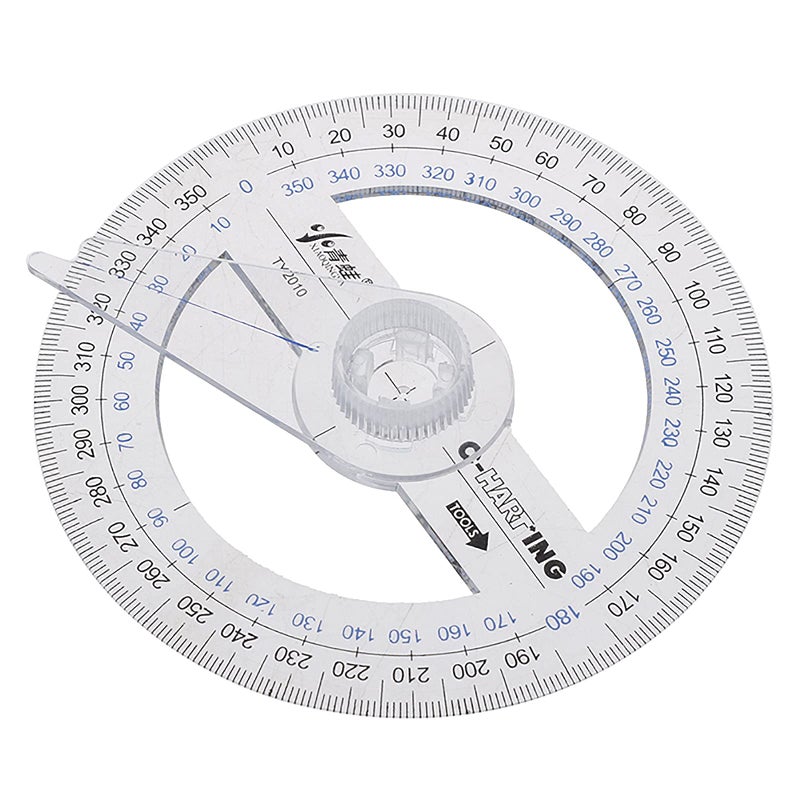 LYHLYA 360Â° Protractor Pack of 2 Protactors Plastic Protractor Math Protractors Clear Protractor Ruler Drafting Tools Circle Protractor for Geometry - Image 2