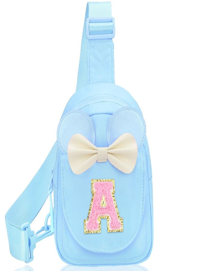 Luchike Sling Bag for Little Girls - Kids Initial Small Crossbody Bags for Girl Fanny Pack Kids Chest Bag for Travel, Blue, 28.93 - 52.97 Inches - Image 1
