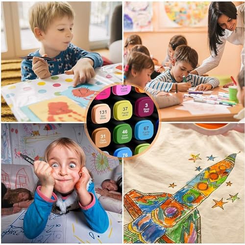 Finaxo Colors Art Markers Sketch Pen Dual Tip Artist Art Marker Vibrant Colors Set For Coloring Sketching Drawing Painting, Twin Head Permanent Sketch Markers Pen With Carry Case, Multicolor (30) - Image 3