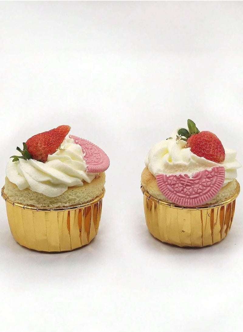 50pcs Cupcake Cups with Oilproof Baking Liners with Aluminum Foil Rims  - Image 4