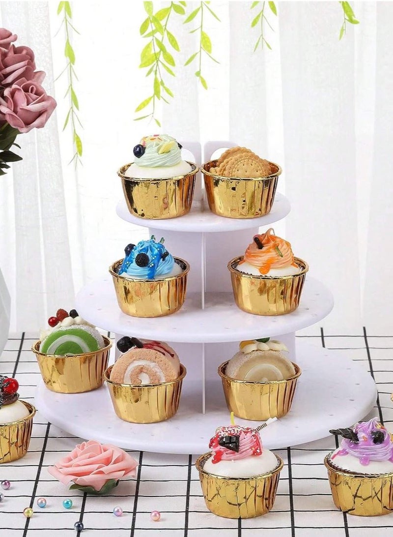 50pcs Cupcake Cups with Oilproof Baking Liners with Aluminum Foil Rims  - Image 1